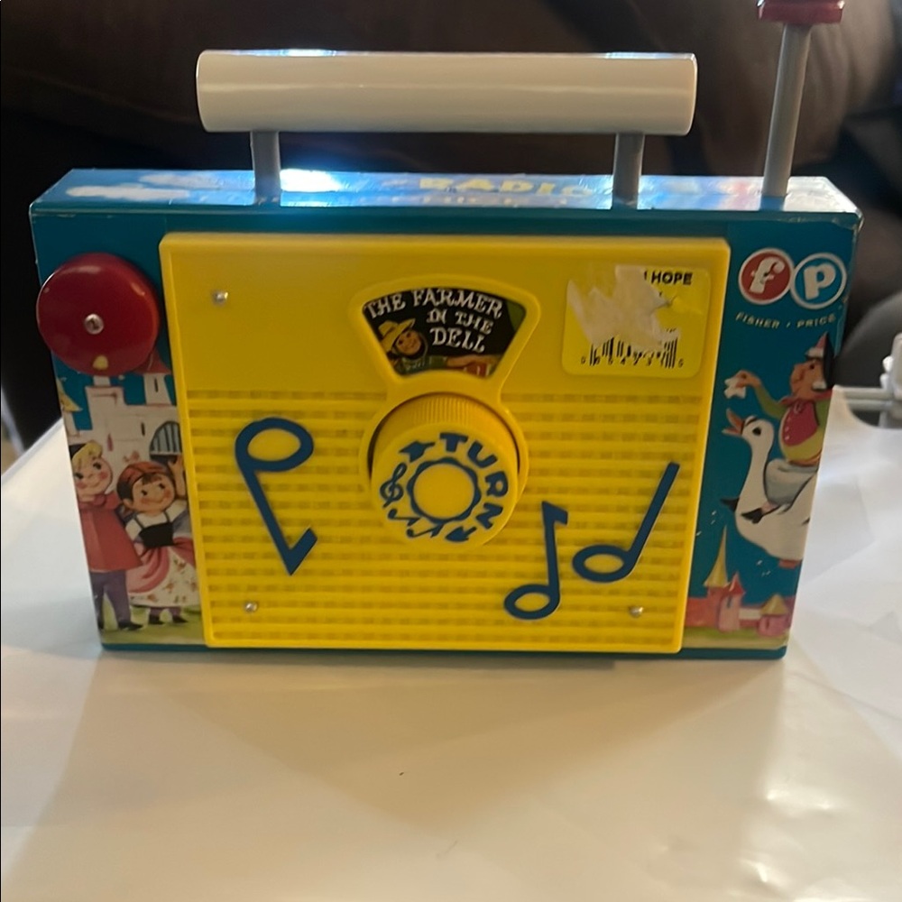 Fisher-Price Classic Music Box Record Player - Yellow and Blue vintage toy 80s